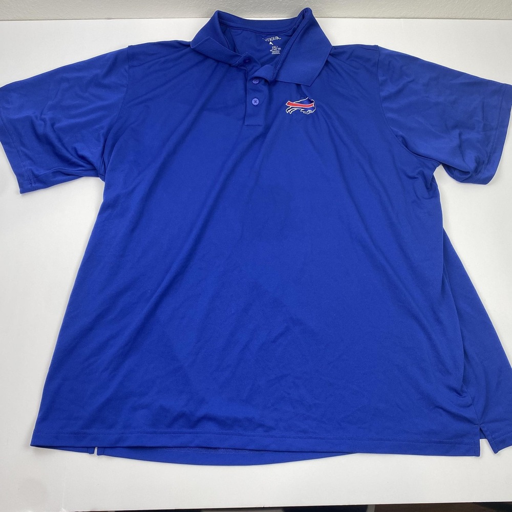 Buffalo Bills Polo Shirt Mens 3XL Tall Blue NFL Football Antigua Short Sleeve